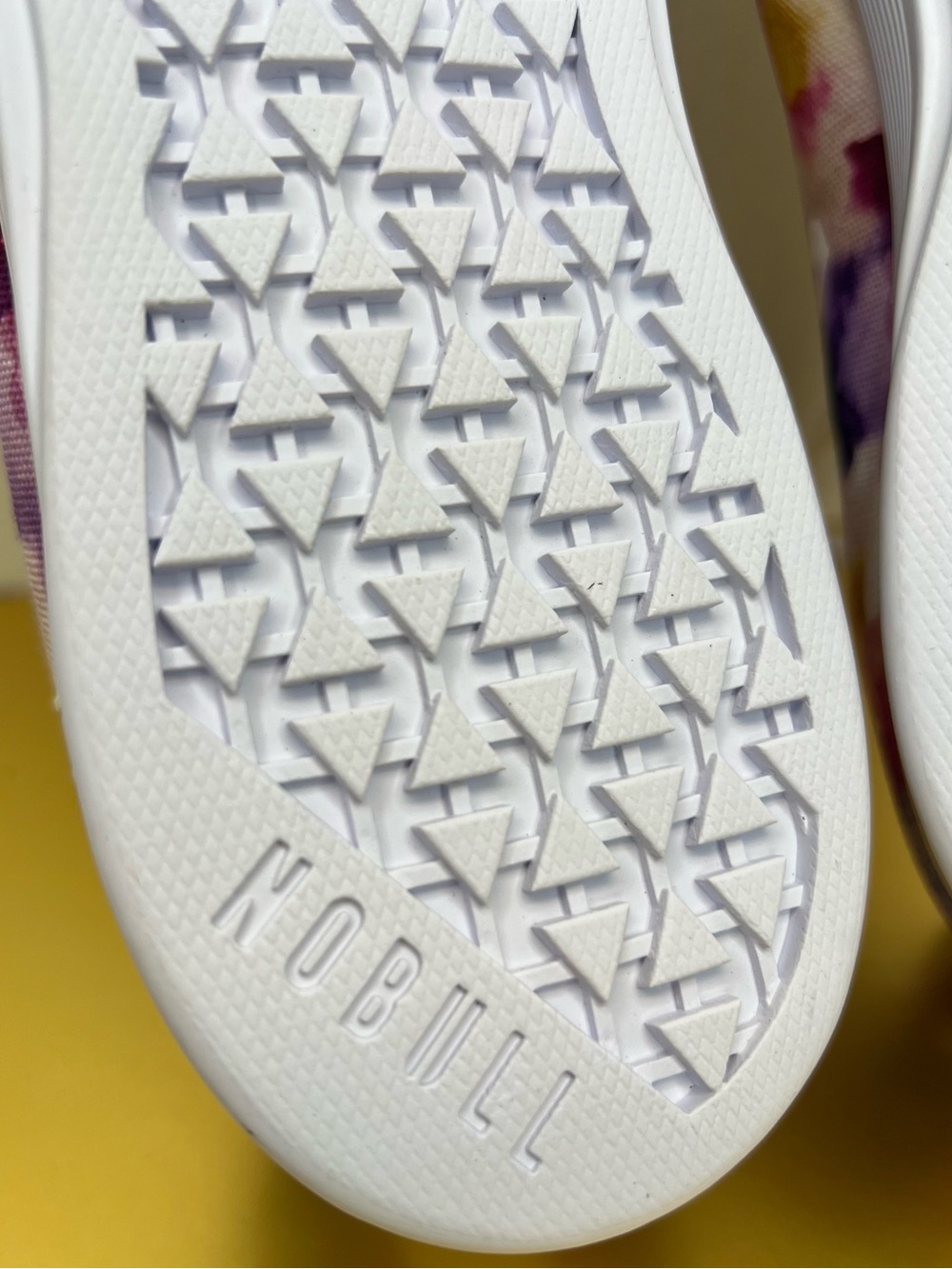 NOBULL White Floral Athletic Shoes with Purple, Pink, Yellow, Green Accents - Picture 15 of 15